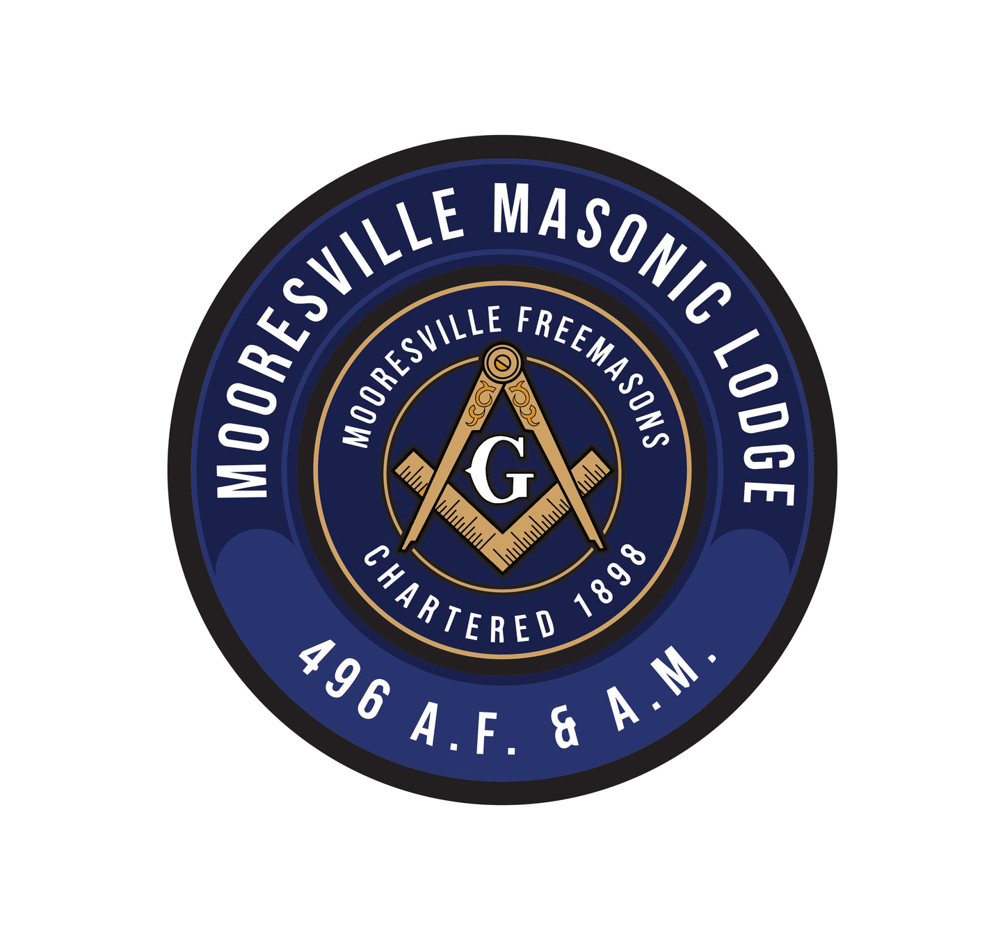 Mooresville Masonic Lodge - Circle Custom Decal - 8 - 12 Square Inch