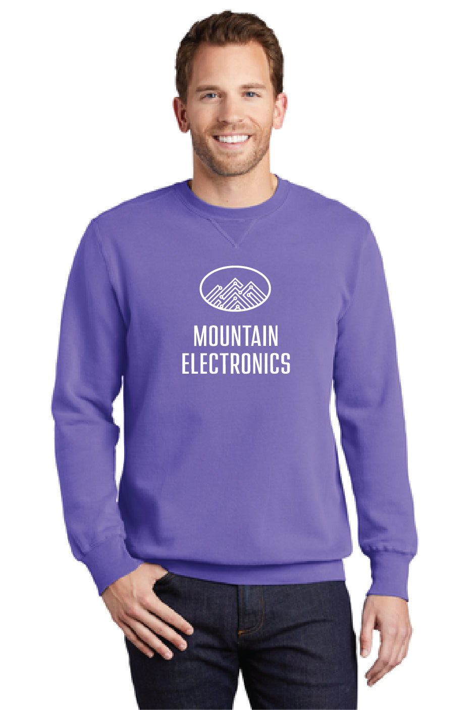 Mountain Electronics - Port & Company® Beach Wash® Garment-Dyed Crewneck Sweatshirt