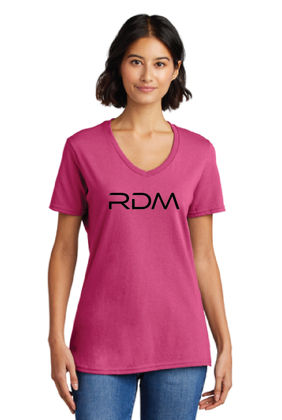 RDM - Port & Company® Women's Core Cotton V-Neck Tee