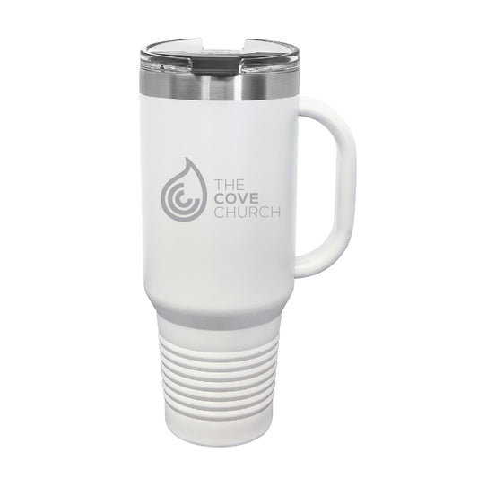 Cove Church - Polar Camel 40 oz. White Travel Mug with Snap Lid & Straw