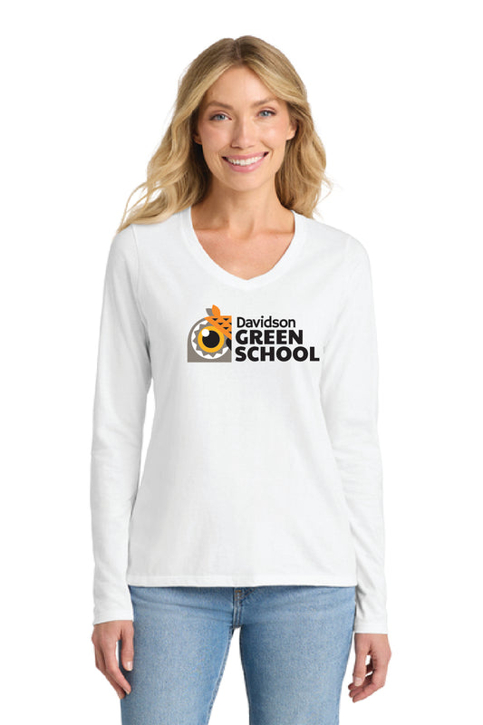 DGS - Port & Co™ Women's Long Sleeve Fan Favorite™ V-Neck Tee