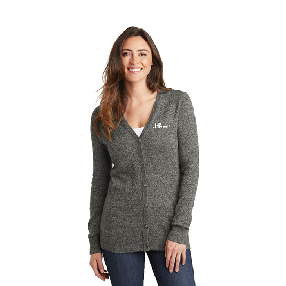 JH Bennett - Port Authority ® Ladies Marled Cardigan Sweater