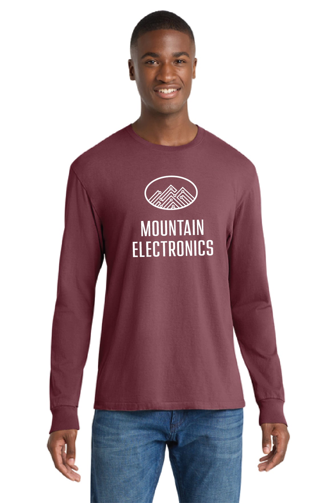 Mountain Electronics - Port & Co™ Beach Wash® Garment-Dyed Long Sleeve Tee