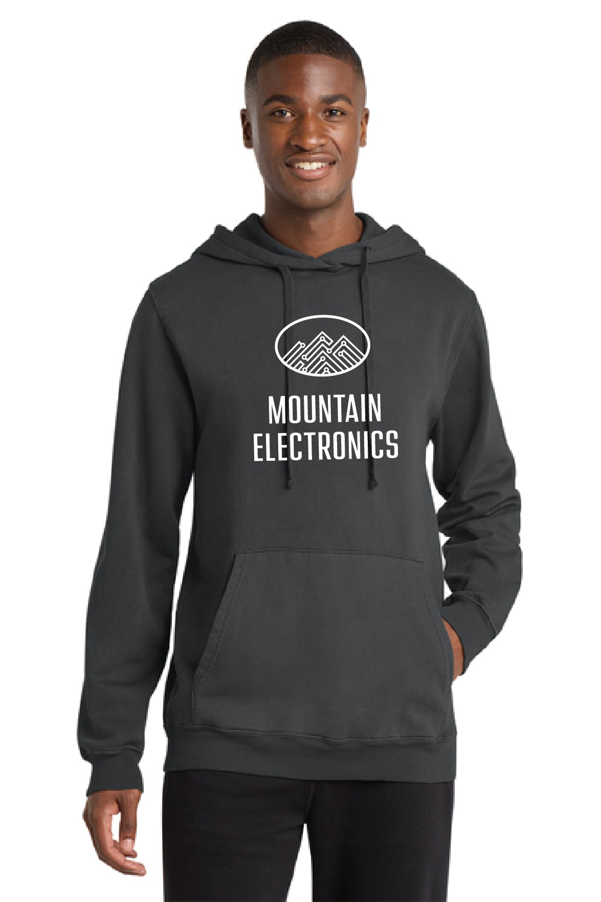 Mountain Electronics - Port & Co™ Beach Wash® Garment-Dyed Pullover Hooded Sweatshirt
