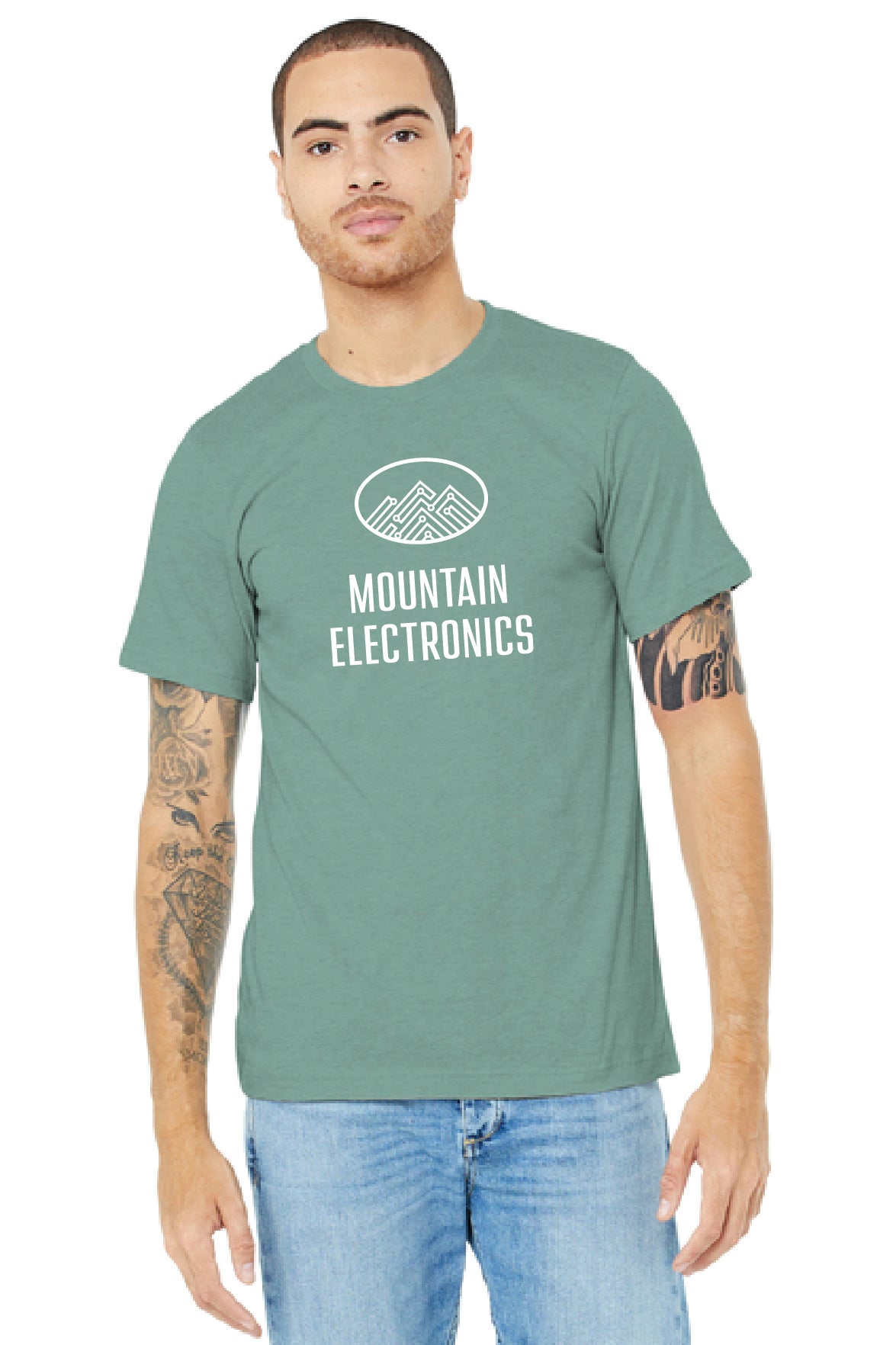 Mountain Electrics - BELLA+CANVAS® Unisex Heather CVC Short Sleeve Tee