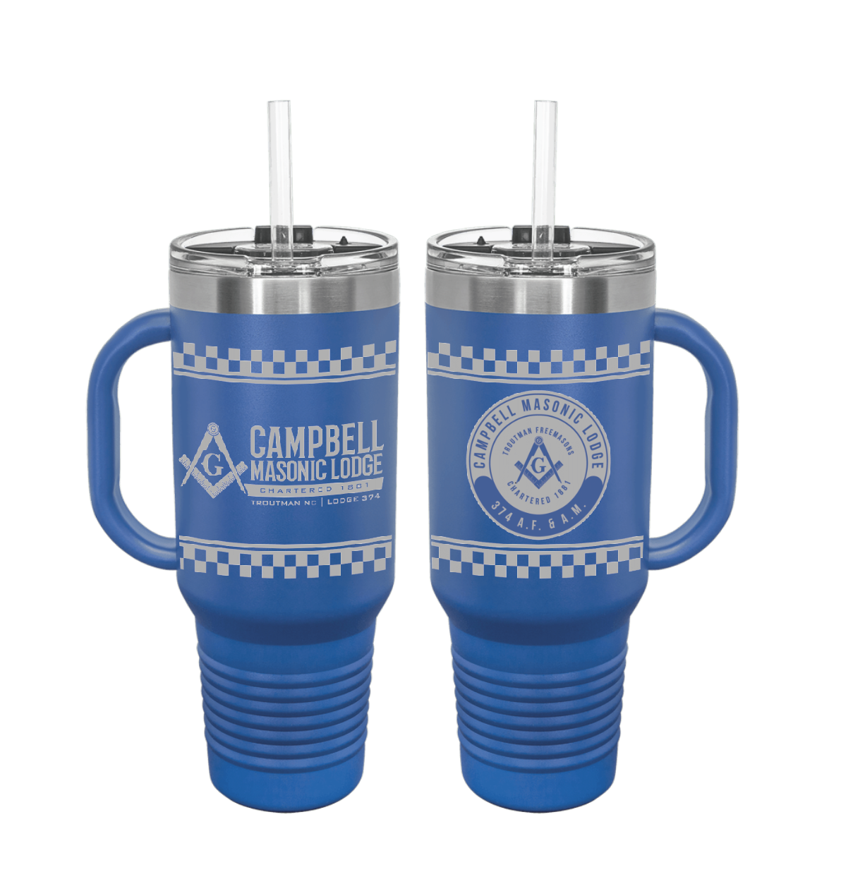 Polar Camel 40 oz. Travel Mug with Handle & Straw